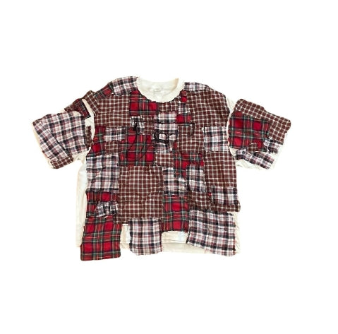 GREEND4Y PLAID BOXER PATCHWORK TEE